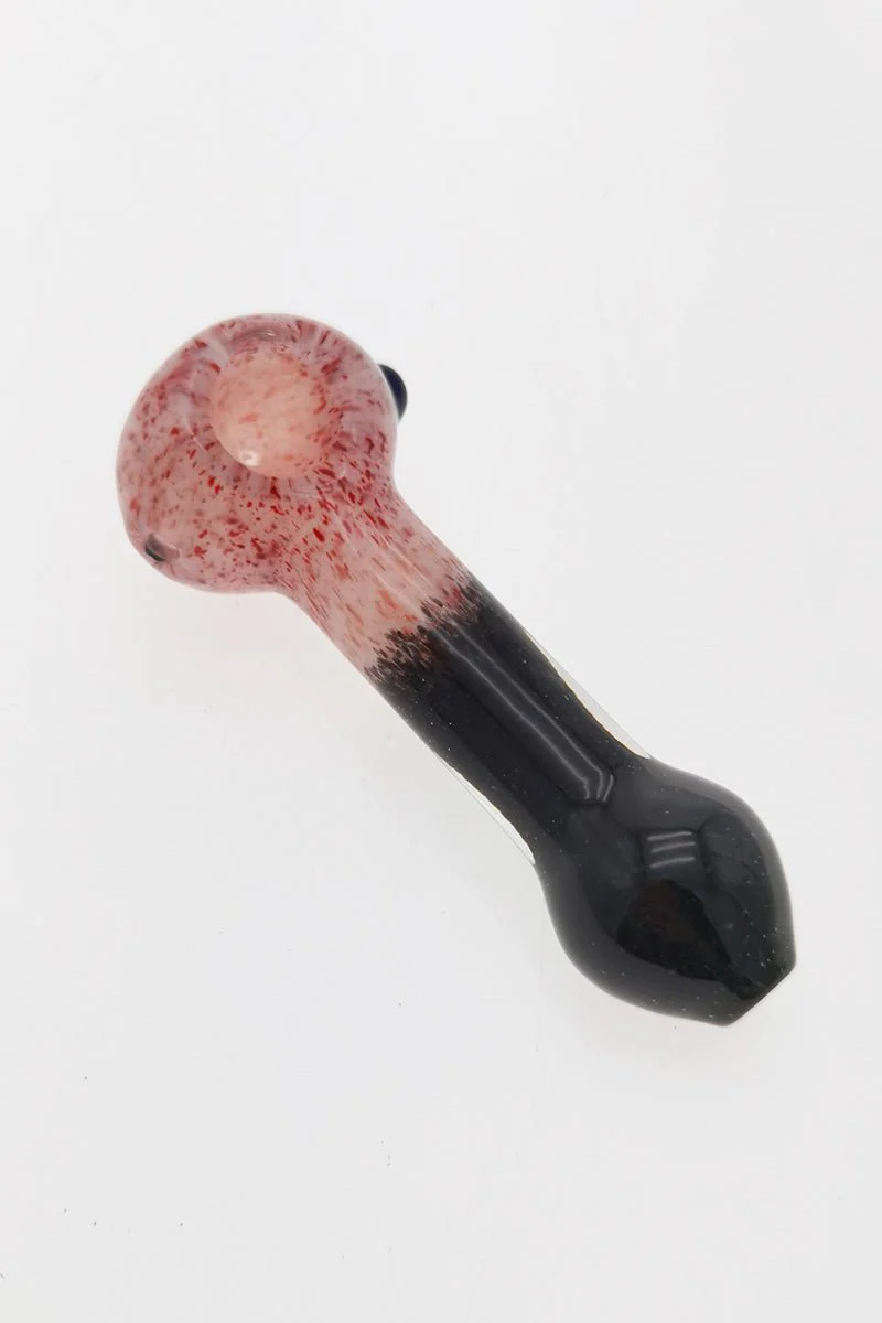 4.50" Dry Spoon Pipe w/ Marble & Multi-Color Frit (80g) Carb Hole: Left Side - Image 3