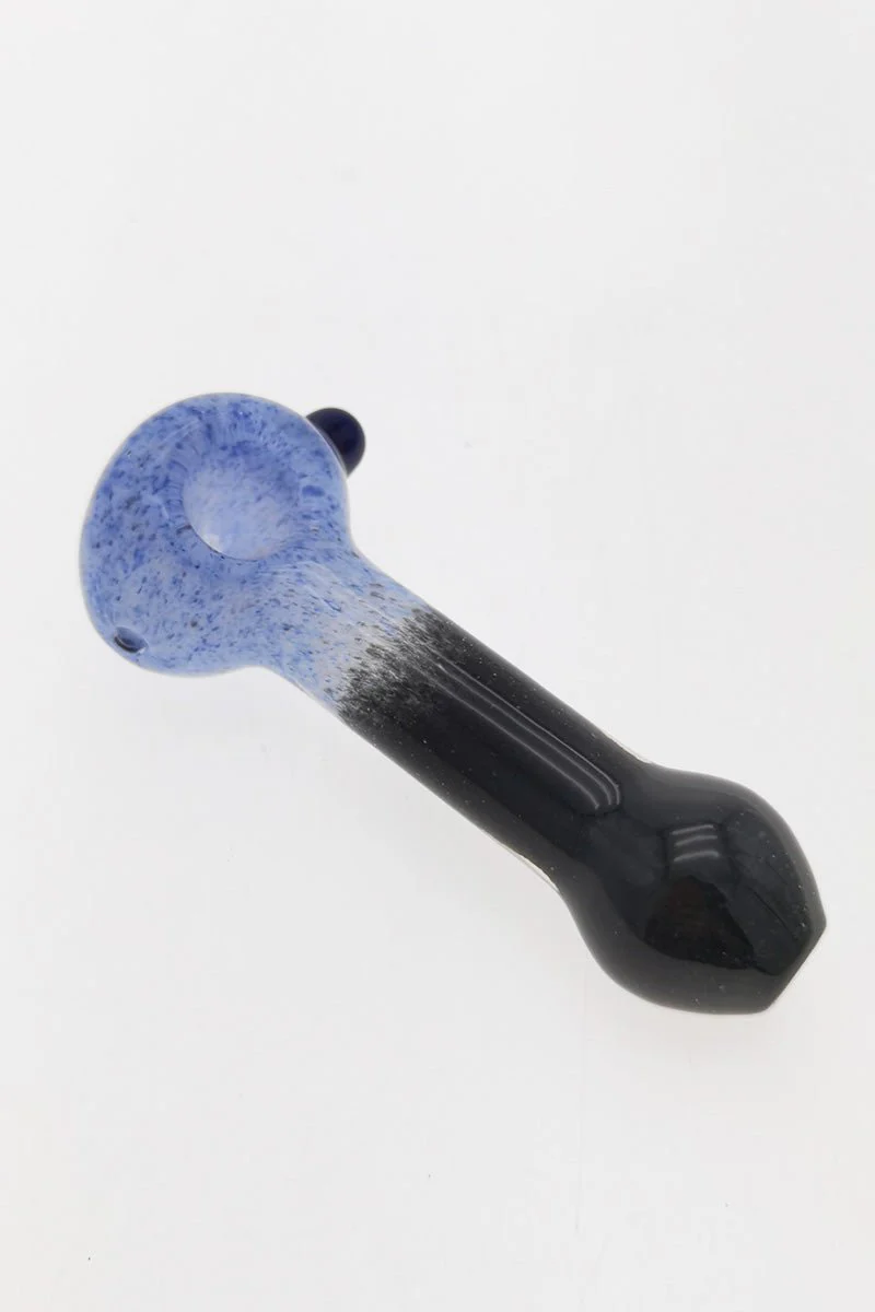 4.50" Dry Spoon Pipe w/ Marble & Multi-Color Frit (80g) Carb Hole: Left Side - Image 4
