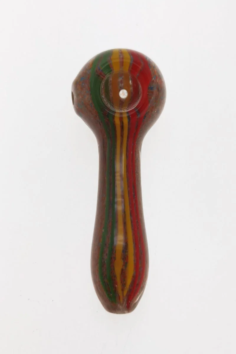 4.50" Dry Spoon Pipe w/ Straight Ribbon (79g) Carb Hole: Left Side