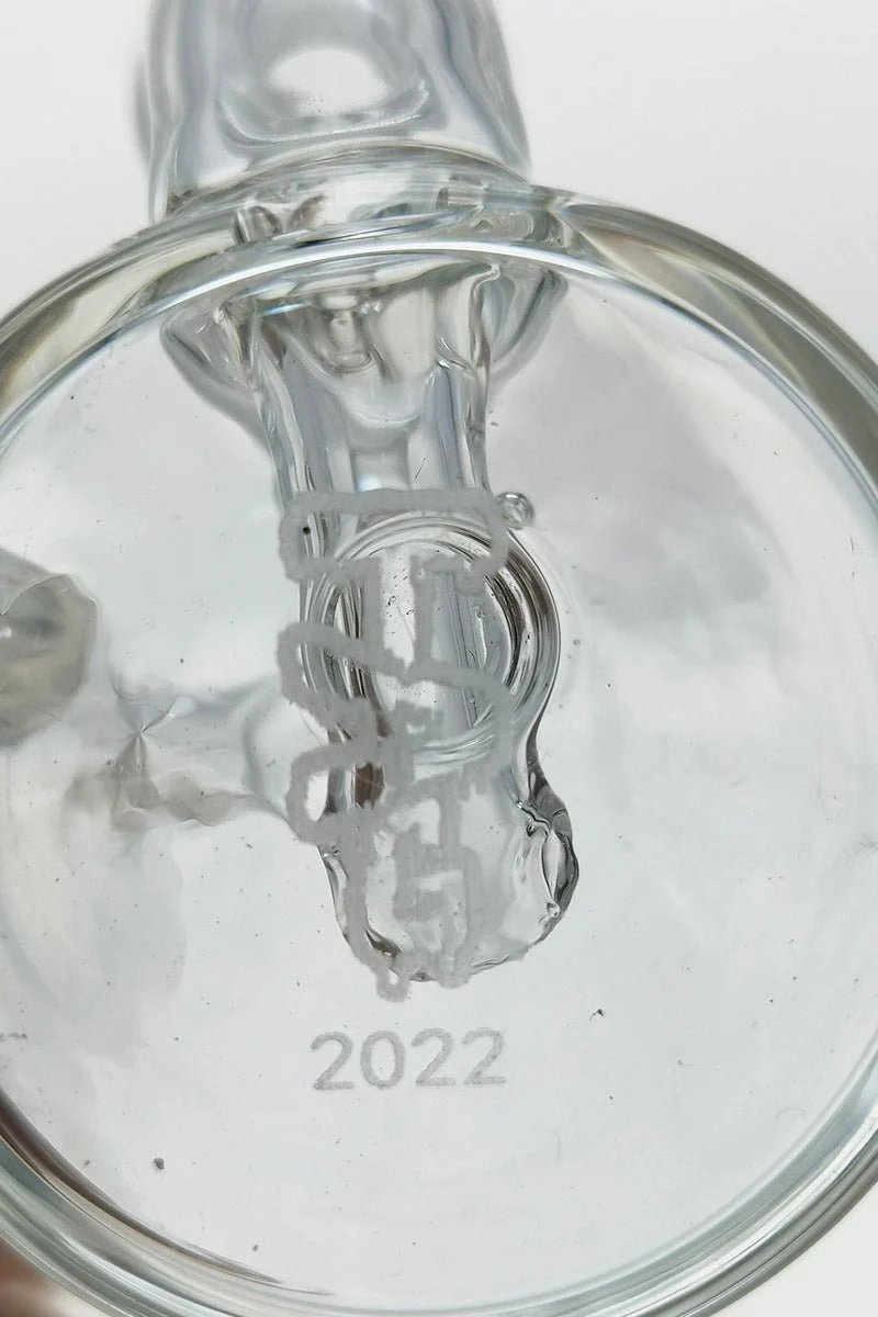 TAG - 4.25" Pendant Rig w/ Inline Diffuser Dab Rig (10MM Female) Wavy Laser Engraved Logo - Clear - Image 13