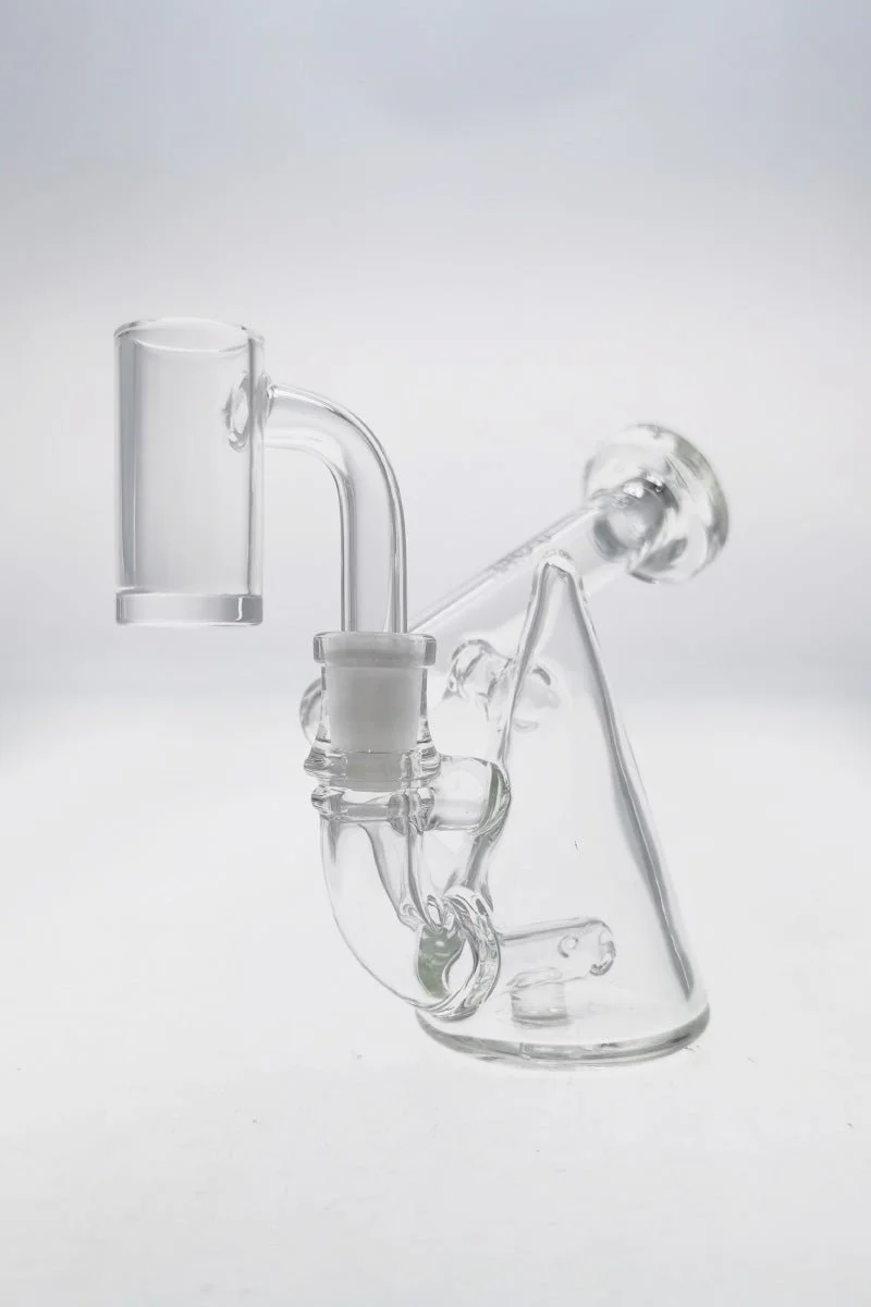 TAG - 4.25" Pendant Rig w/ Inline Diffuser Dab Rig (10MM Female) Wavy Laser Engraved Logo - Clear - Image 3