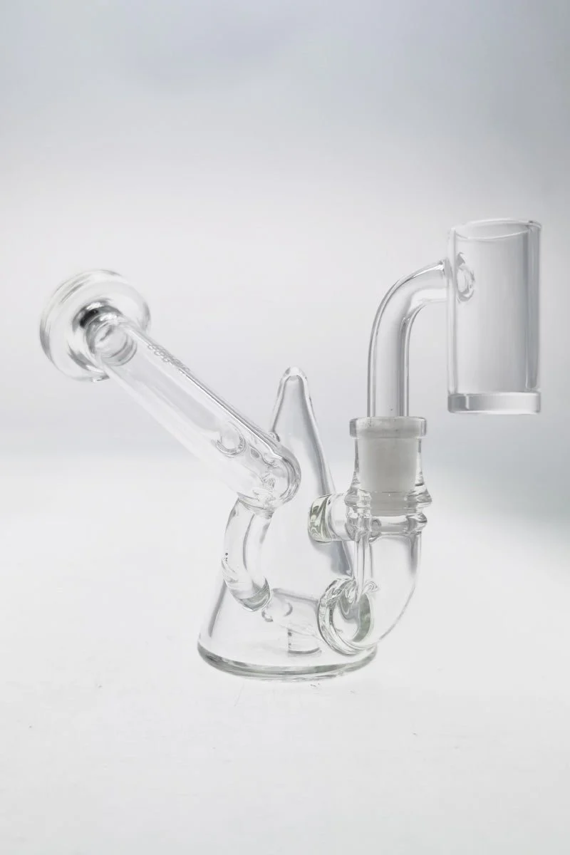 TAG - 4.25" Pendant Rig w/ Inline Diffuser Dab Rig (10MM Female) Wavy Laser Engraved Logo - Clear - Image 4