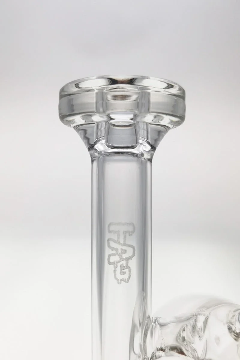 TAG - 4.25" Pendant Rig w/ Inline Diffuser Dab Rig (10MM Female) Wavy Laser Engraved Logo - Clear - Image 8
