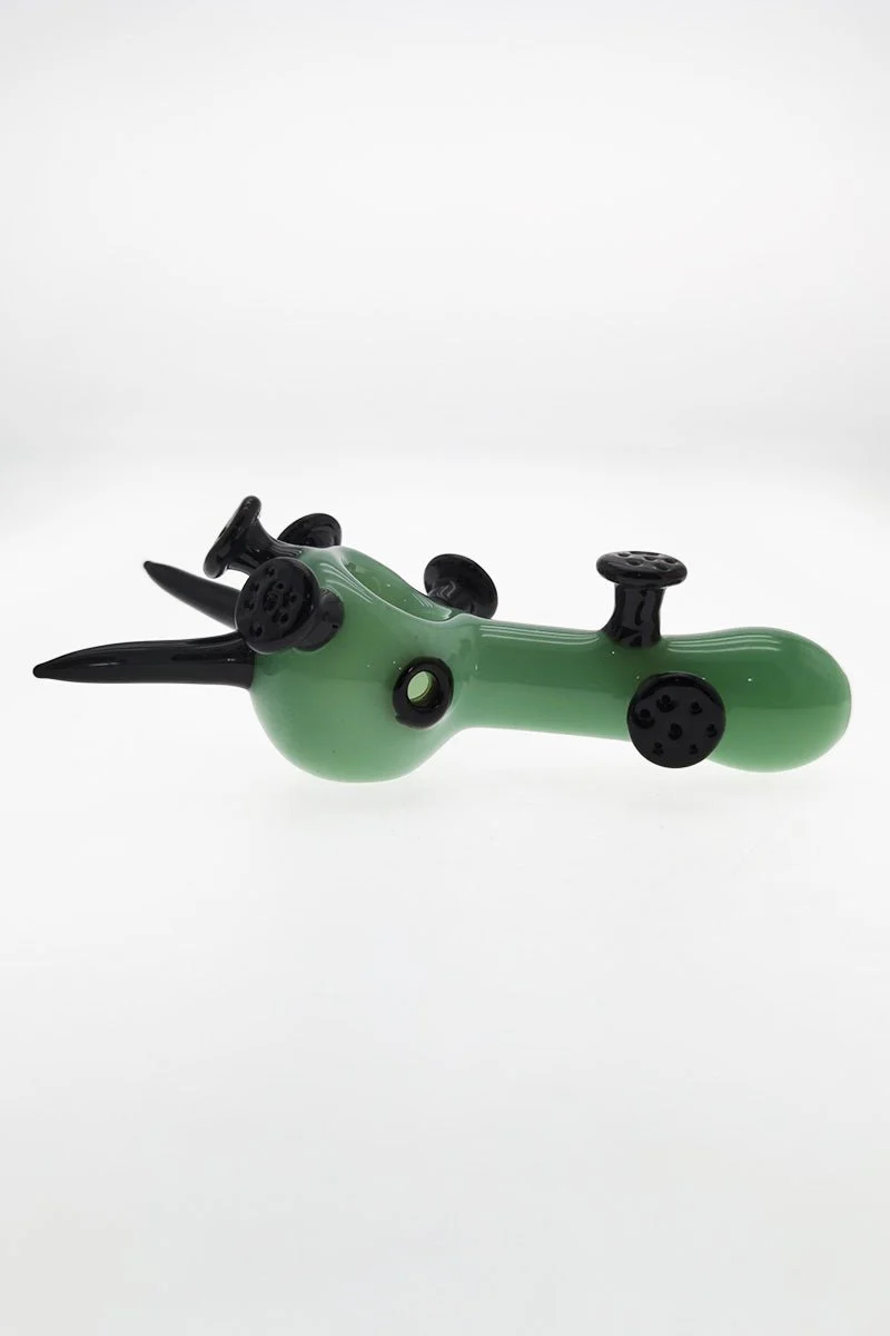 5.00" Dry Spoon Pipe w/ Marble Spikes & Nubs (85g) Carb Hole: Left Side - Image 3