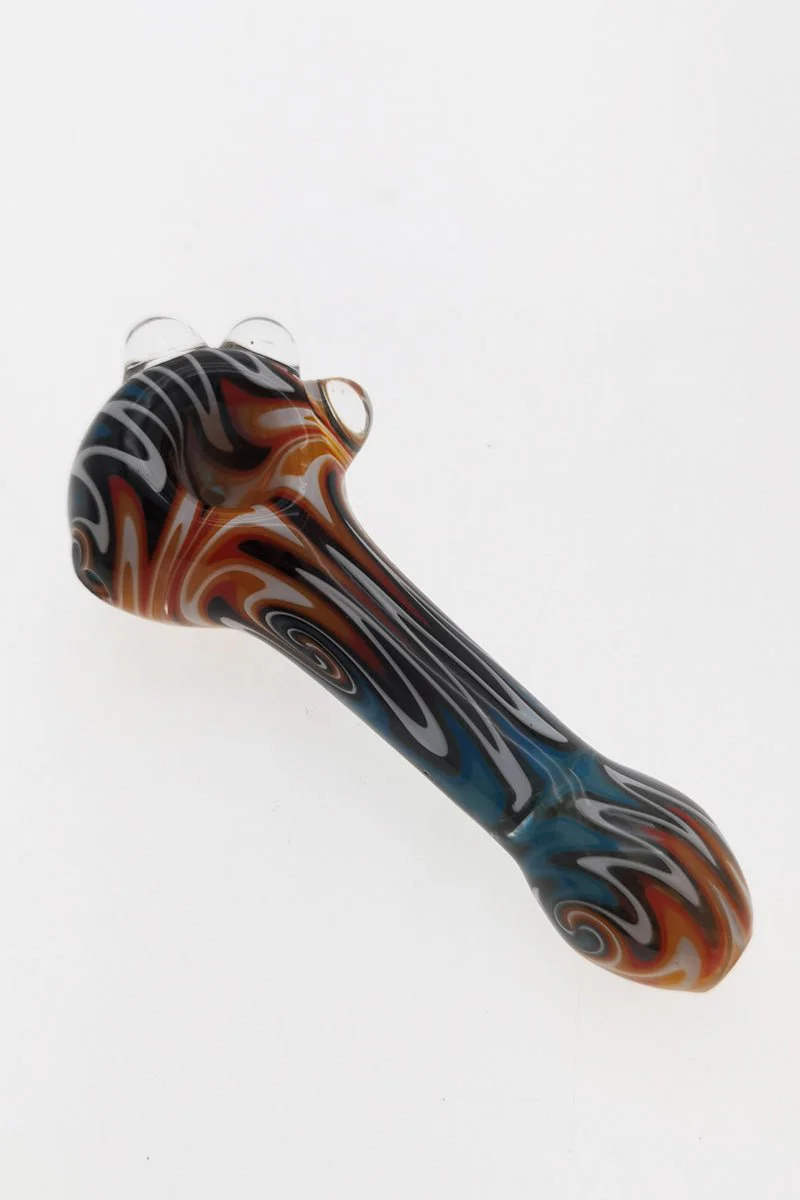 5.00" Dry Spoon Pipe w/ Marbles & Wig Wag (80g) Carb Hole: Left Side - Image 3