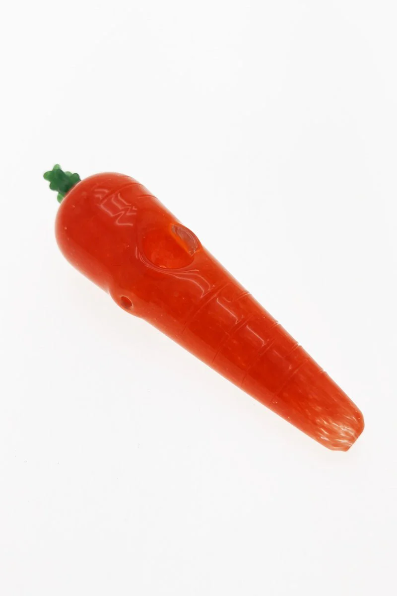 5.75" Dry Spoon Pipe w/ Carrot Body (108g) Carb Hole: Left Side - Image 2
