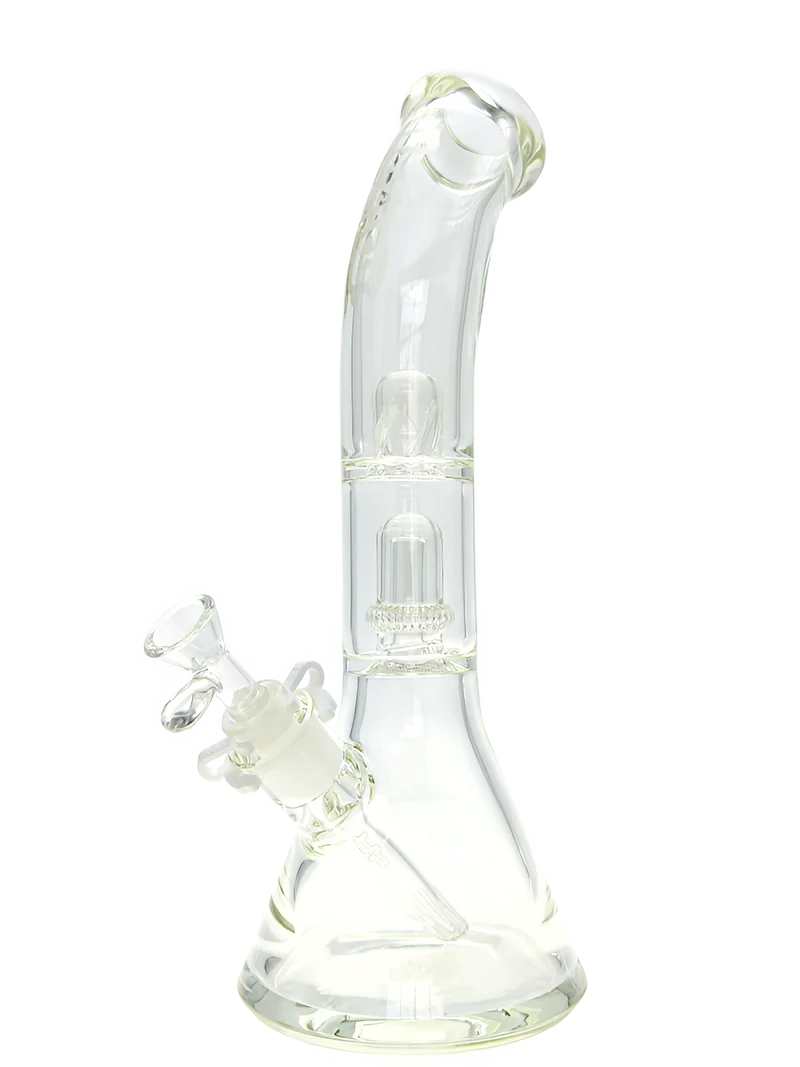 TAG - 14" Bent Neck Super Slit UFO Beaker Bong 50x7MM - 18/14MM Downstem (4.00")