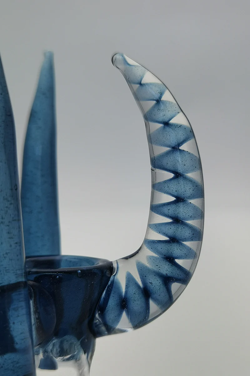 (CMTO) TAG - 4 Hole Disc Screen Bong Slide Bowl Piece with Inverted Triple Horn Handle - Image 16