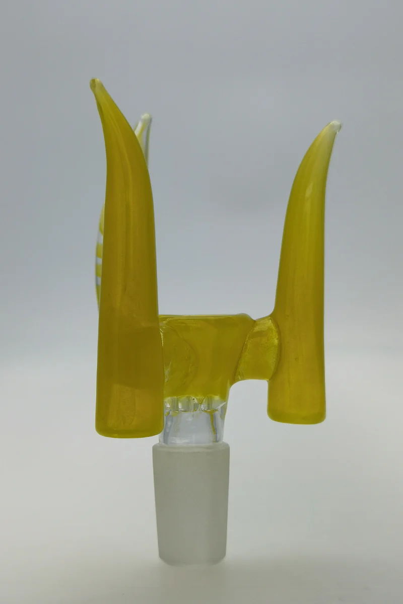 (CMTO) TAG - 4 Hole Disc Screen Bong Slide Bowl Piece with Inverted Triple Horn Handle - Image 22