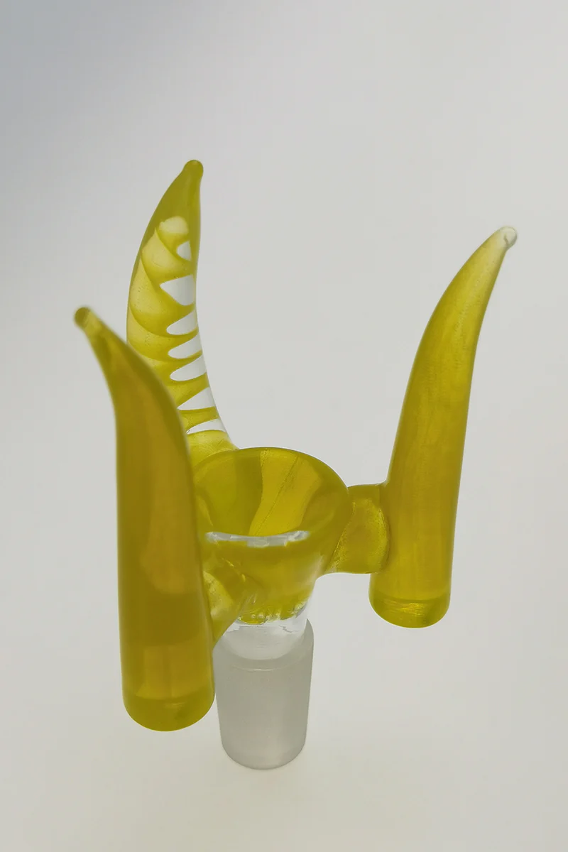 (CMTO) TAG - 4 Hole Disc Screen Bong Slide Bowl Piece with Inverted Triple Horn Handle - Image 26