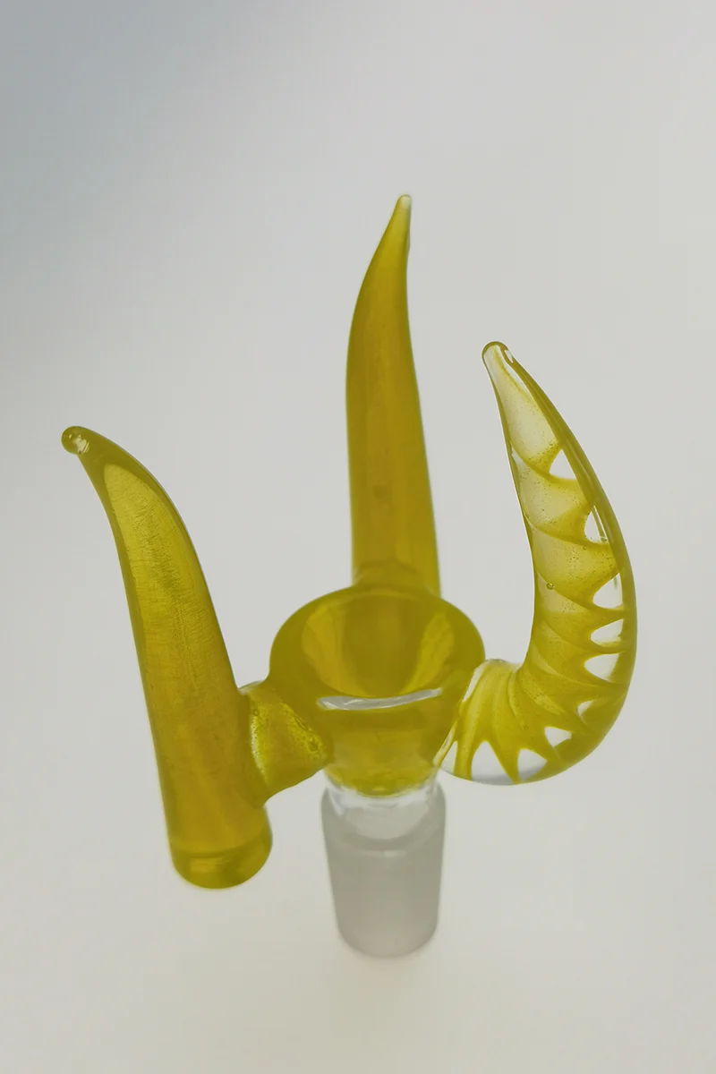 (CMTO) TAG - 4 Hole Disc Screen Bong Slide Bowl Piece with Inverted Triple Horn Handle - Image 28