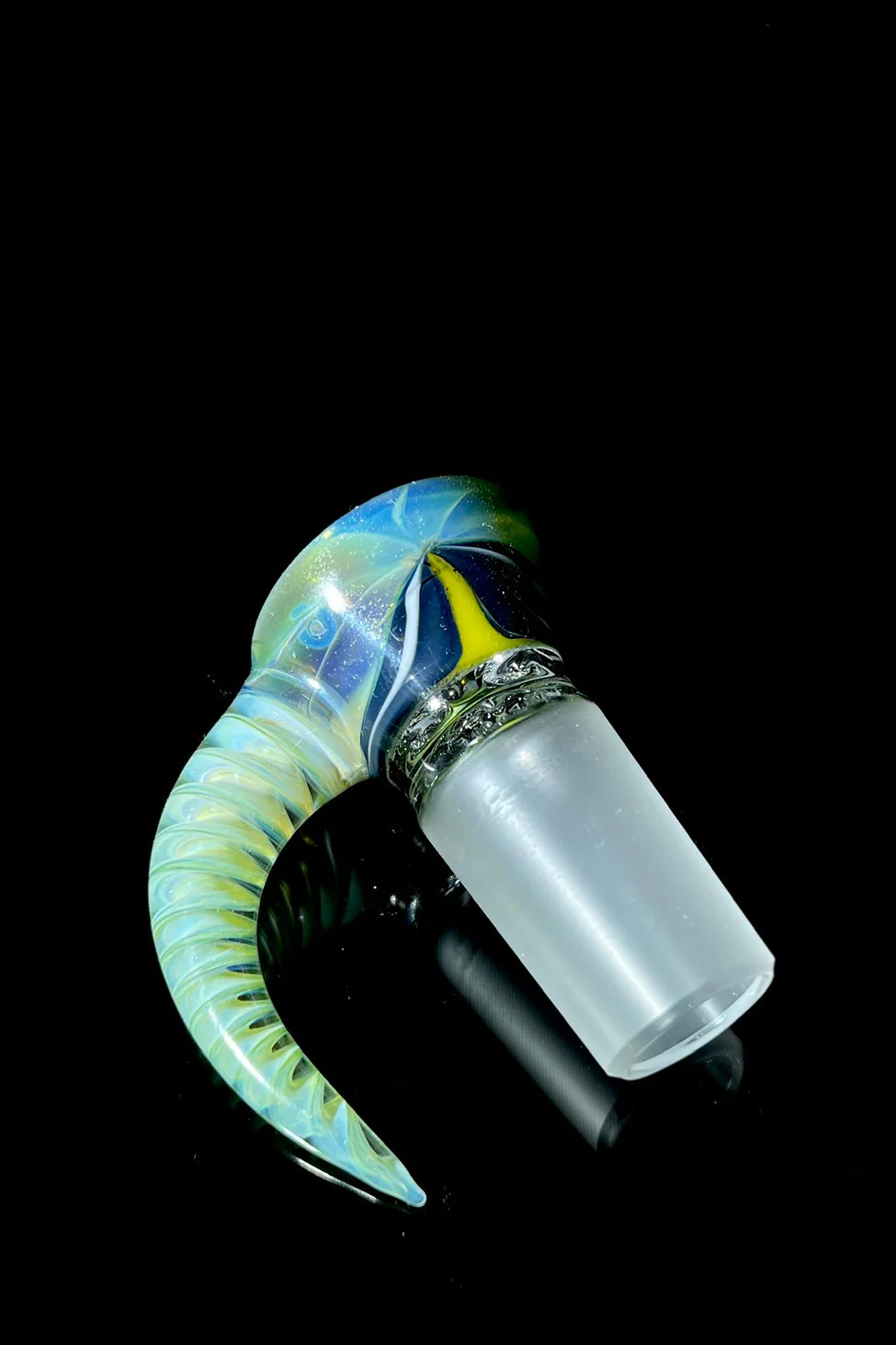 Moose Glass - 5 Hole Disc Screen Bong Slide Bowl Piece (18MM Male) (Worked w/ Accented Handle) - Image 2