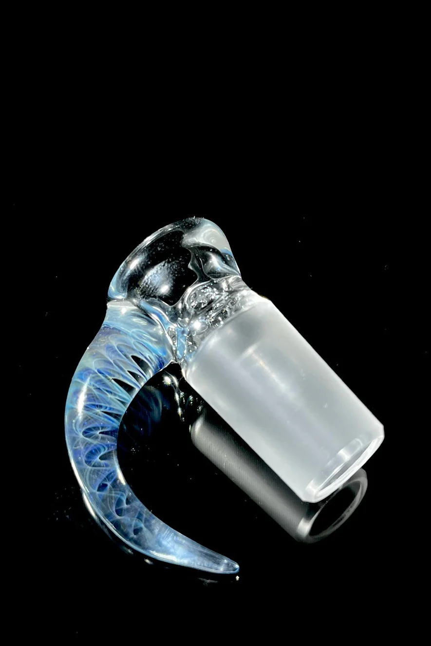 Moose Glass - 5 Hole Disc Screen Bong Slide Bowl Piece (18MM Male) (Accented Horn)