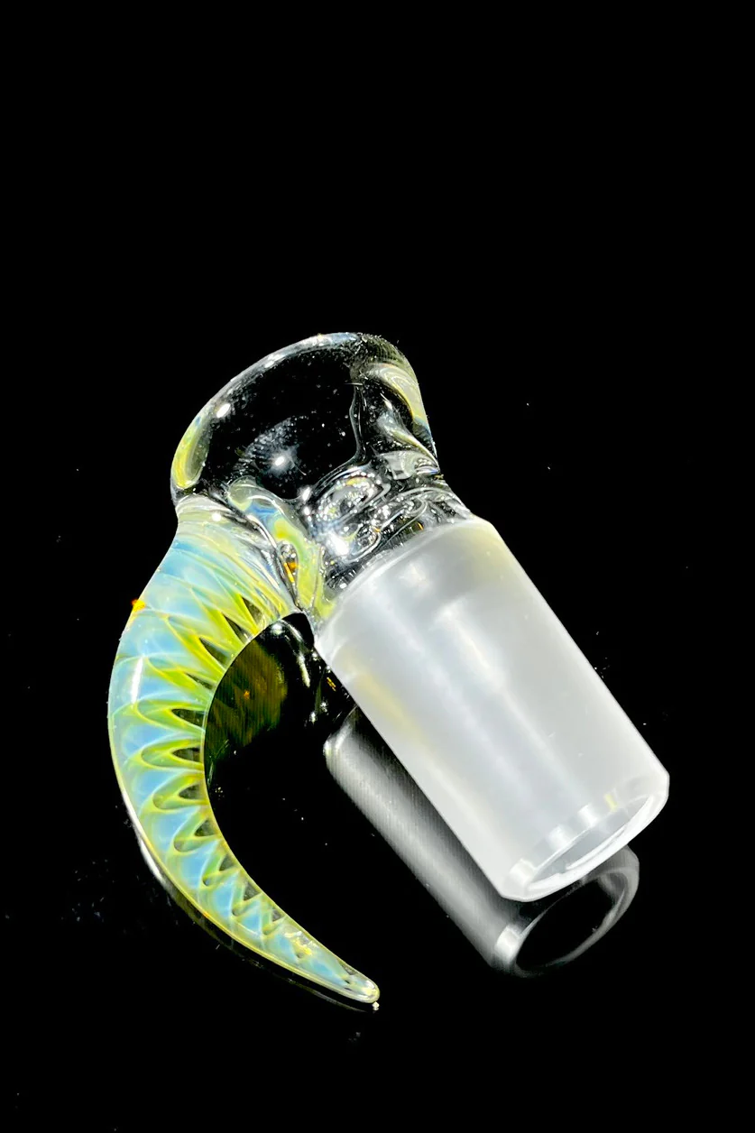Moose Glass - 5 Hole Disc Screen Bong Slide Bowl Piece (18MM Male) (Accented Horn) - Image 3