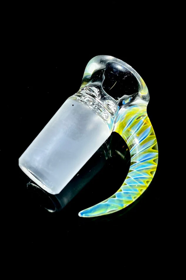 Moose Glass - 5 Hole Disc Screen Bong Slide Bowl Piece (18MM Male) (Accented Horn) - Image 9