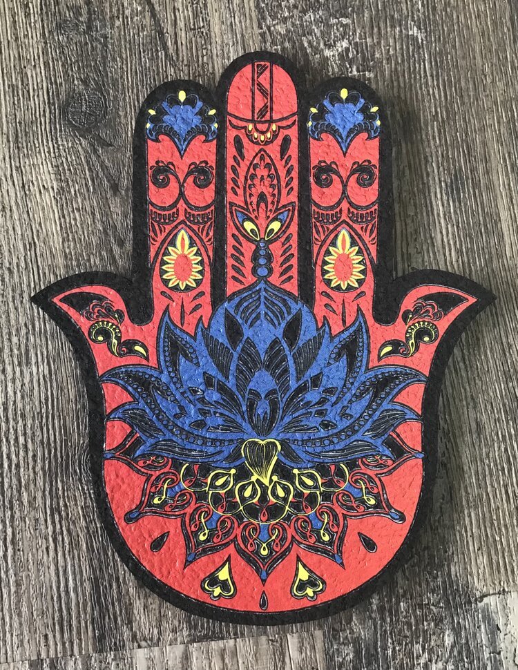 East Coasters - Hamsa Die Cuts - UV Reactive - 8" x 10" - Image 2
