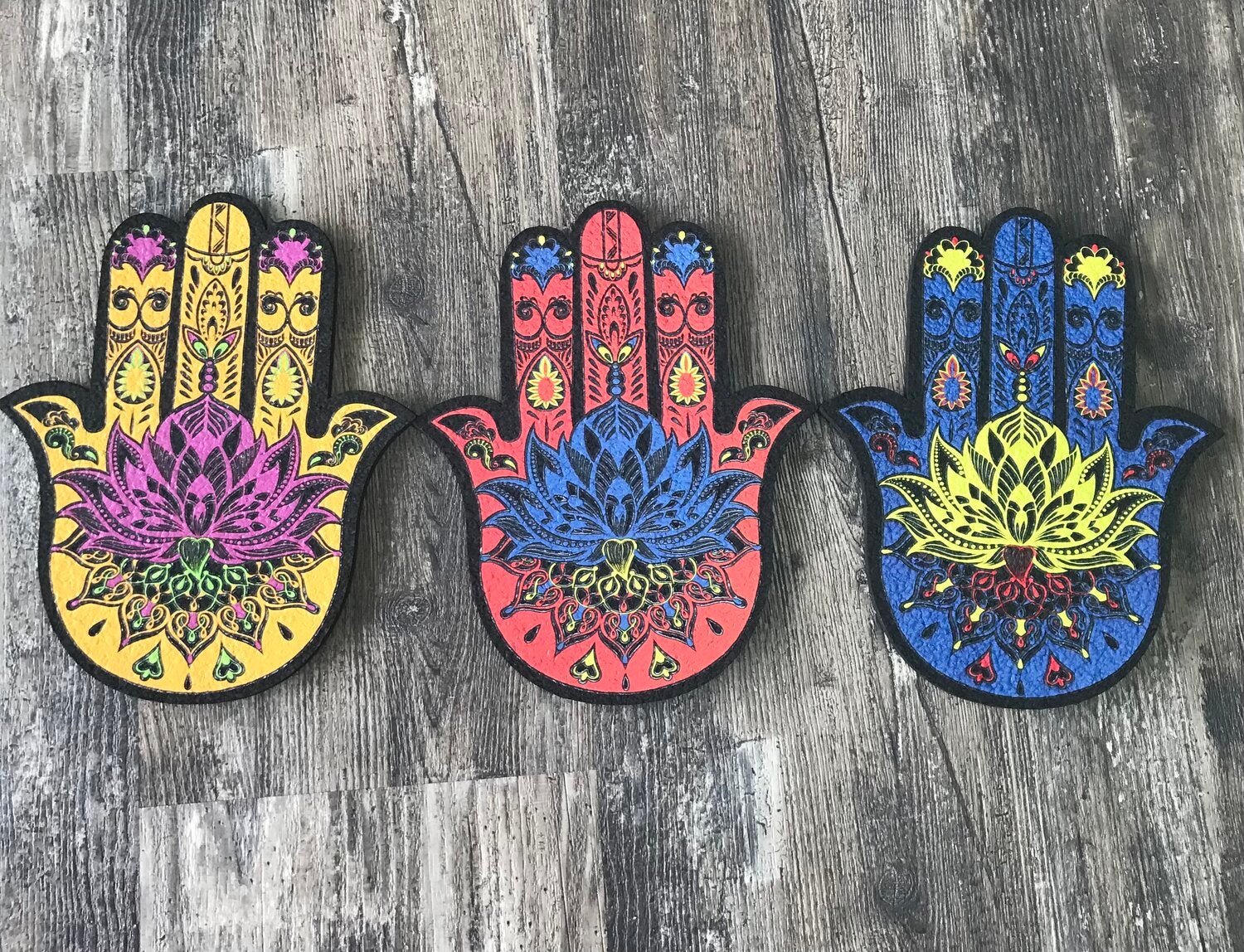 East Coasters - Hamsa Die Cuts - UV Reactive - 8" x 10" - Image 4