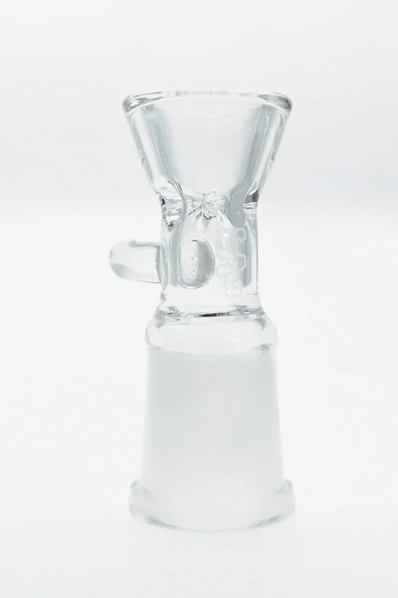 TAG - Female Bong Slide Bowl Piece with Pinched Screen Bong Slide Bowl Piece and Handle - Image 5