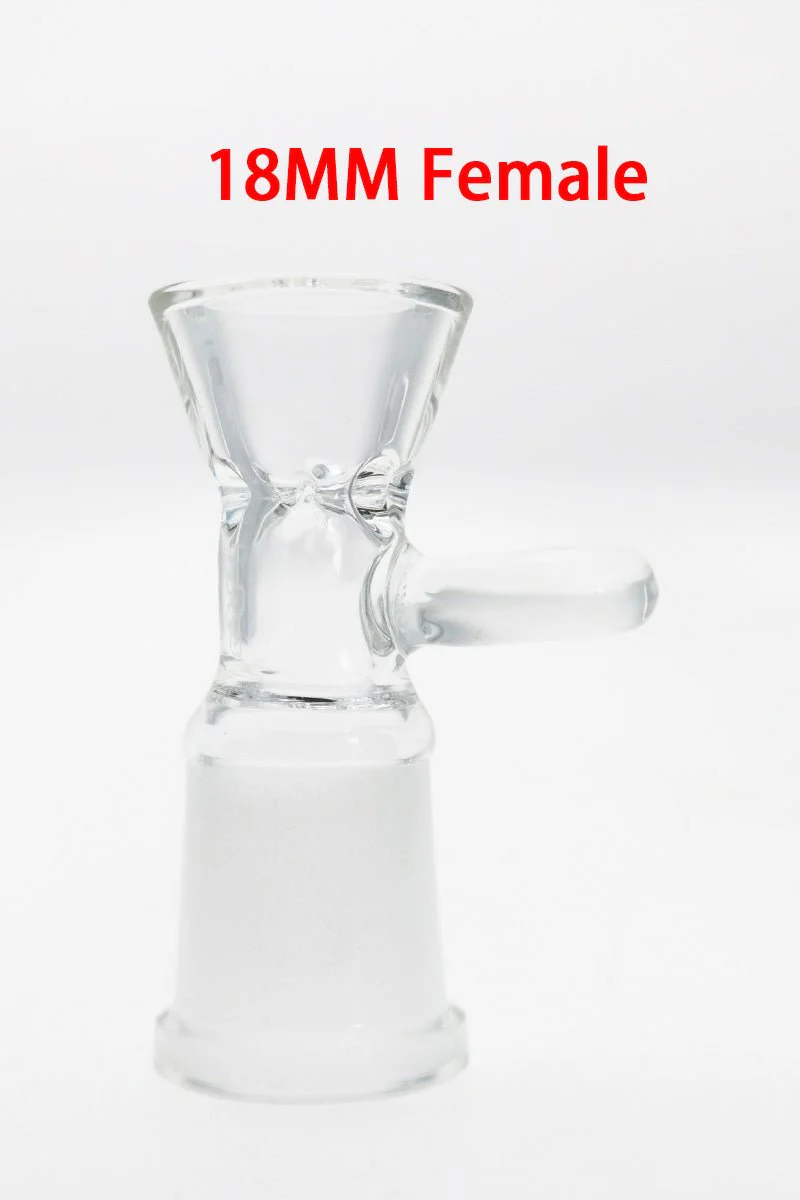 TAG - Female Bong Slide Bowl Piece with Pinched Screen Bong Slide Bowl Piece and Handle - Image 9