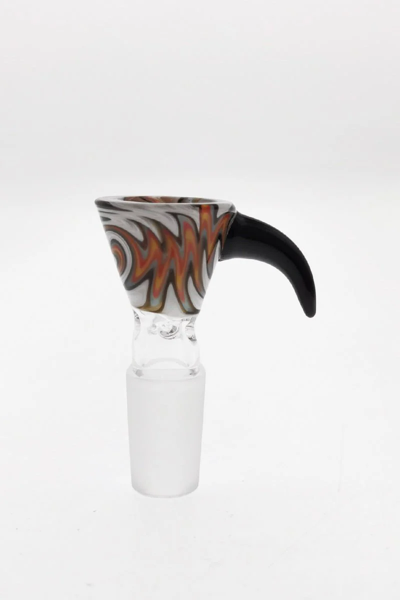 Pinched Screen Bong Slide Bowl Piece w/ WigWag & Horn Handle