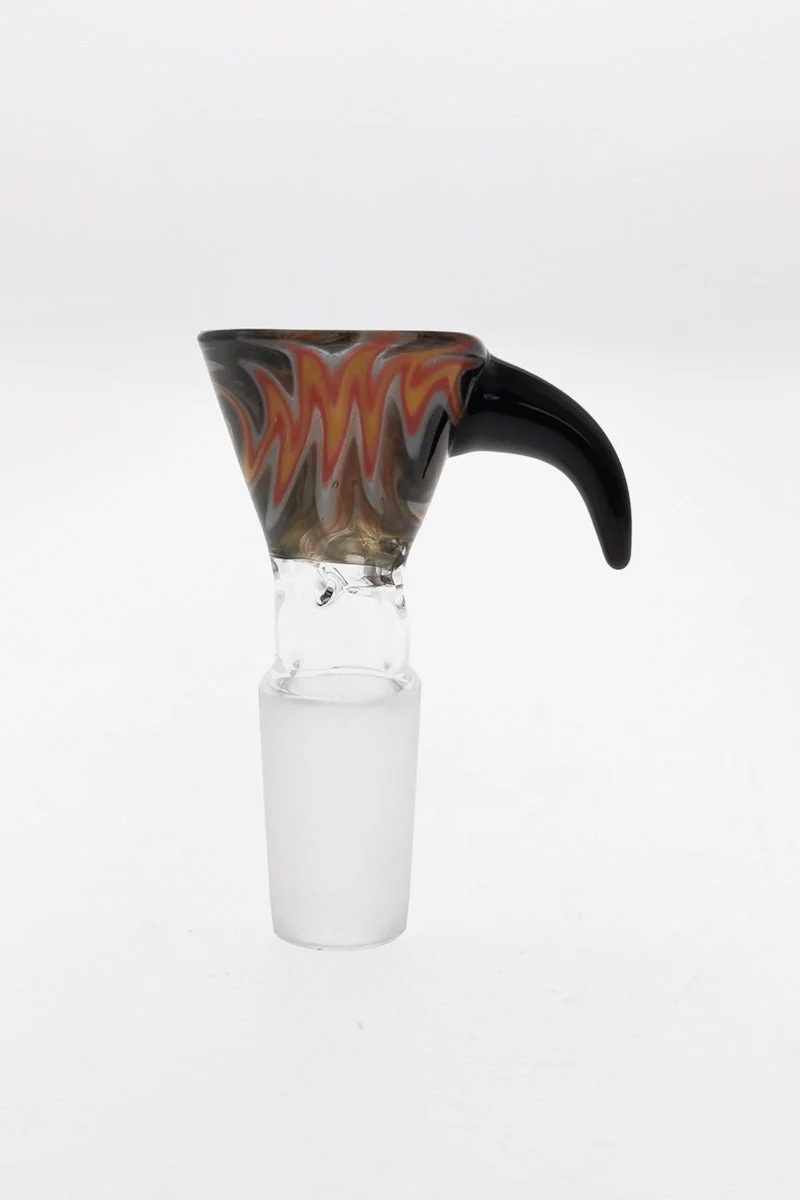 Pinched Screen Bong Slide Bowl Piece w/ WigWag & Horn Handle - Image 5