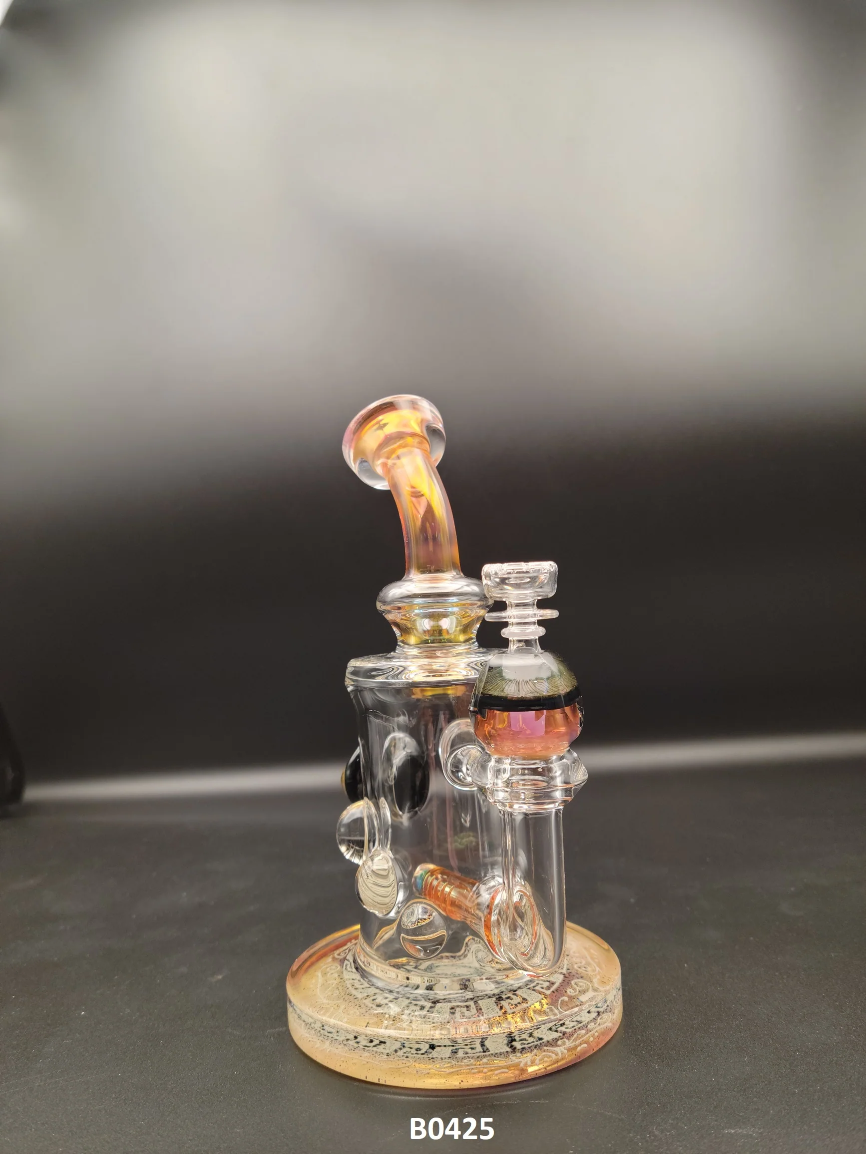 Quartz Castle - 7.00" Large Faceted Inline Rig (10MM Female)