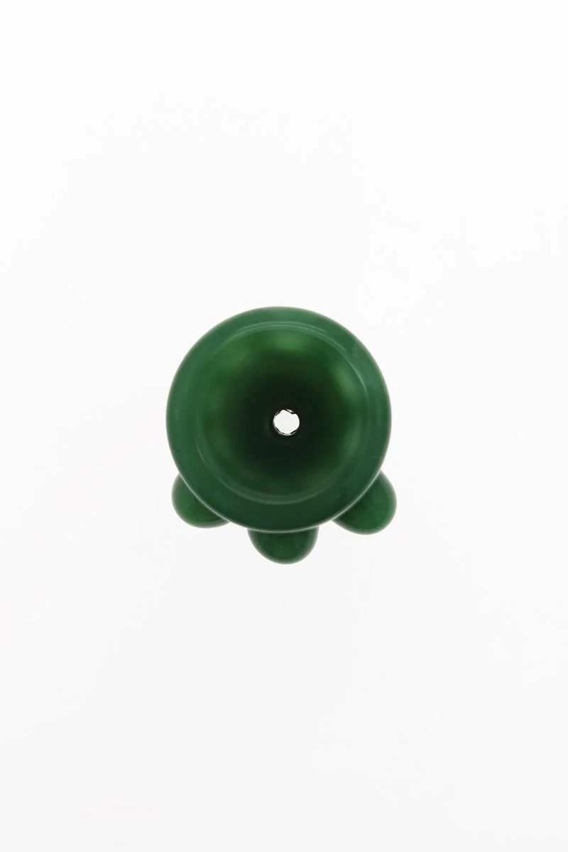 Single Hole Bong Slide Bowl Piece w/ Cylindrical Bowl & Multi-Marble Handle - Image 3