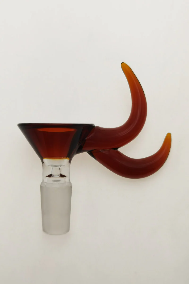 Single Hole Bong Slide Bowl Piece w/ Double Horn Handle