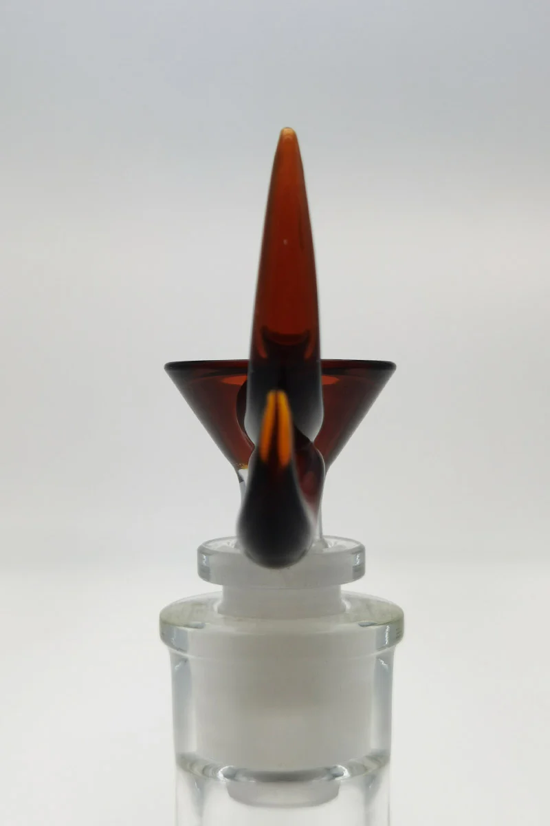 Single Hole Bong Slide Bowl Piece w/ Double Horn Handle - Image 3