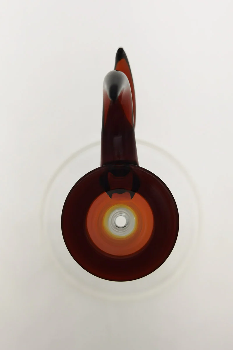 Single Hole Bong Slide Bowl Piece w/ Double Horn Handle - Image 8