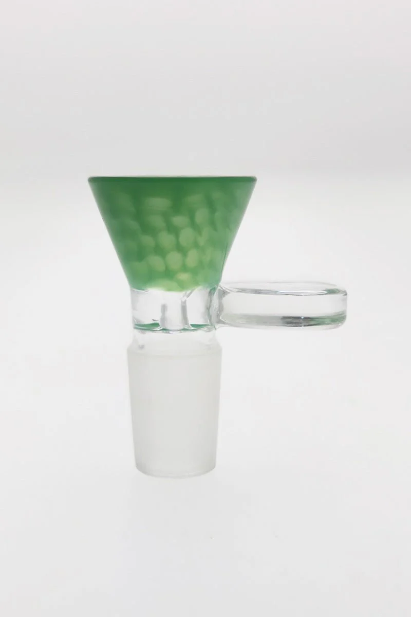 Single Hole Bong Slide Bowl Piece w/ Honeycomb Pattern Bowl & Handle