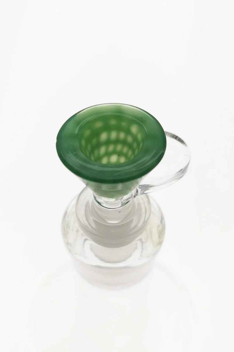 Single Hole Bong Slide Bowl Piece w/ Honeycomb Pattern Bowl & Handle - Image 11