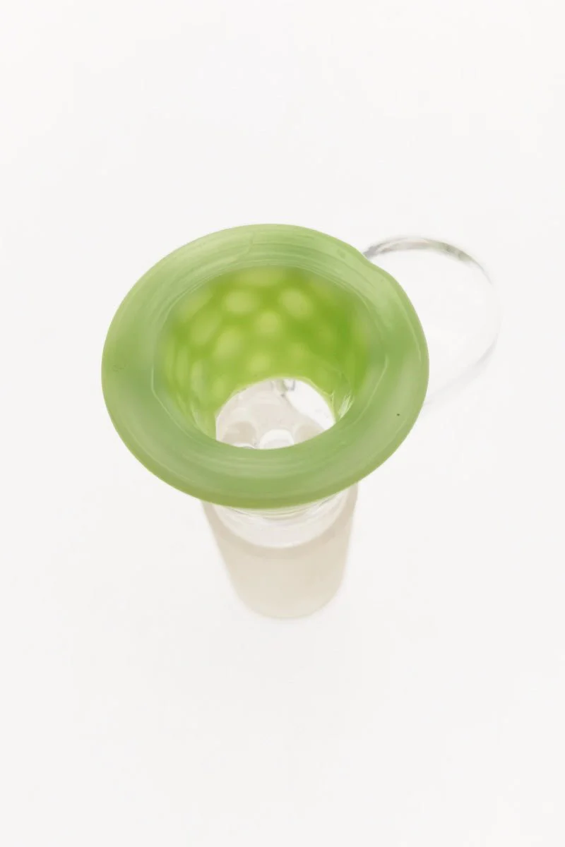 Single Hole Bong Slide Bowl Piece w/ Honeycomb Pattern Bowl & Handle - Image 7