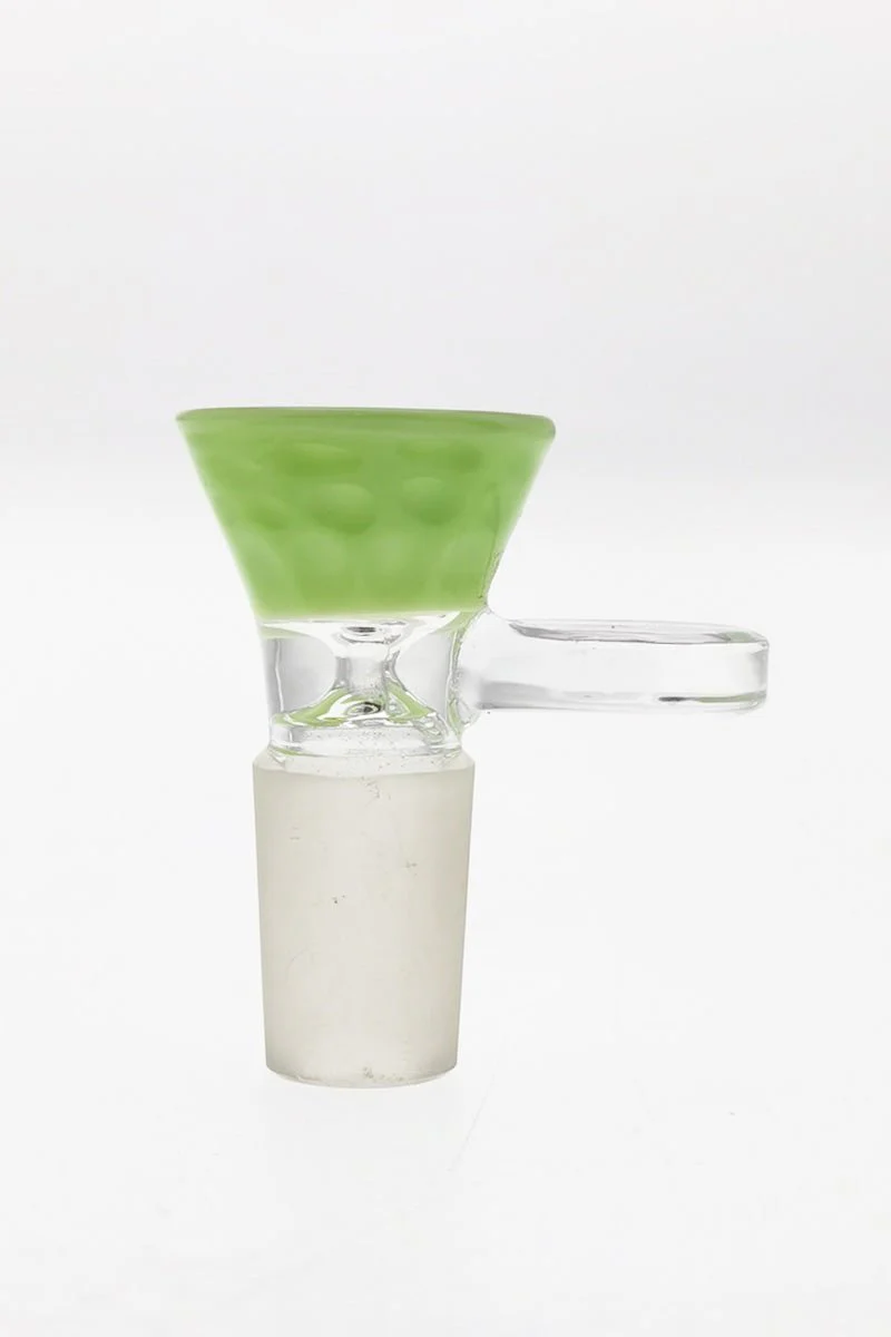 Single Hole Bong Slide Bowl Piece w/ Honeycomb Pattern Bowl & Handle - Image 8