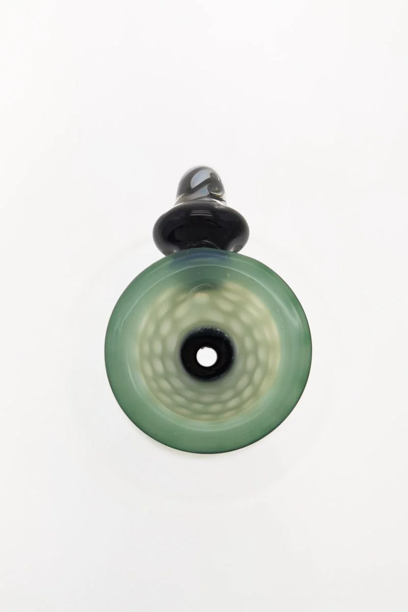 Single Hole Bong Slide Bowl Piece w/ Honeycomb Pattern Bowl & Twisted Handle - Image 2