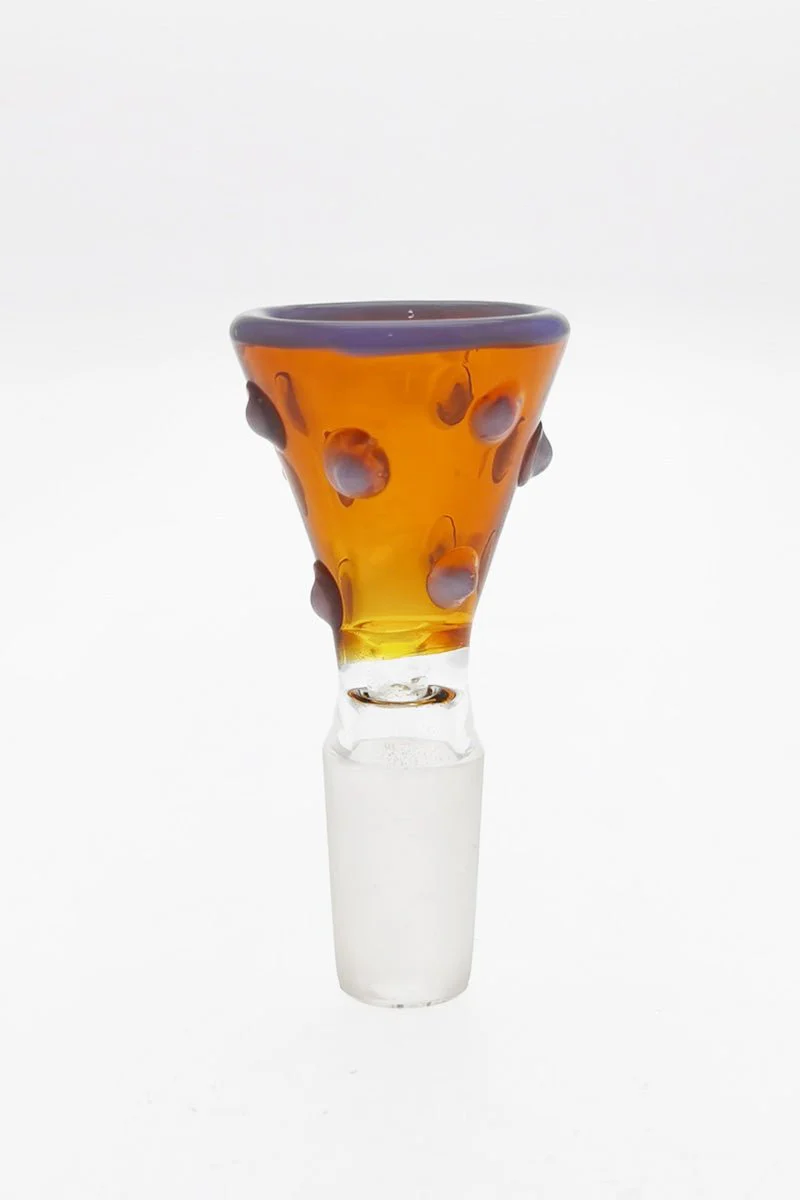 Single Hole Bong Slide Bowl Piece w/ Martini Shape Bowl & Small Nubs