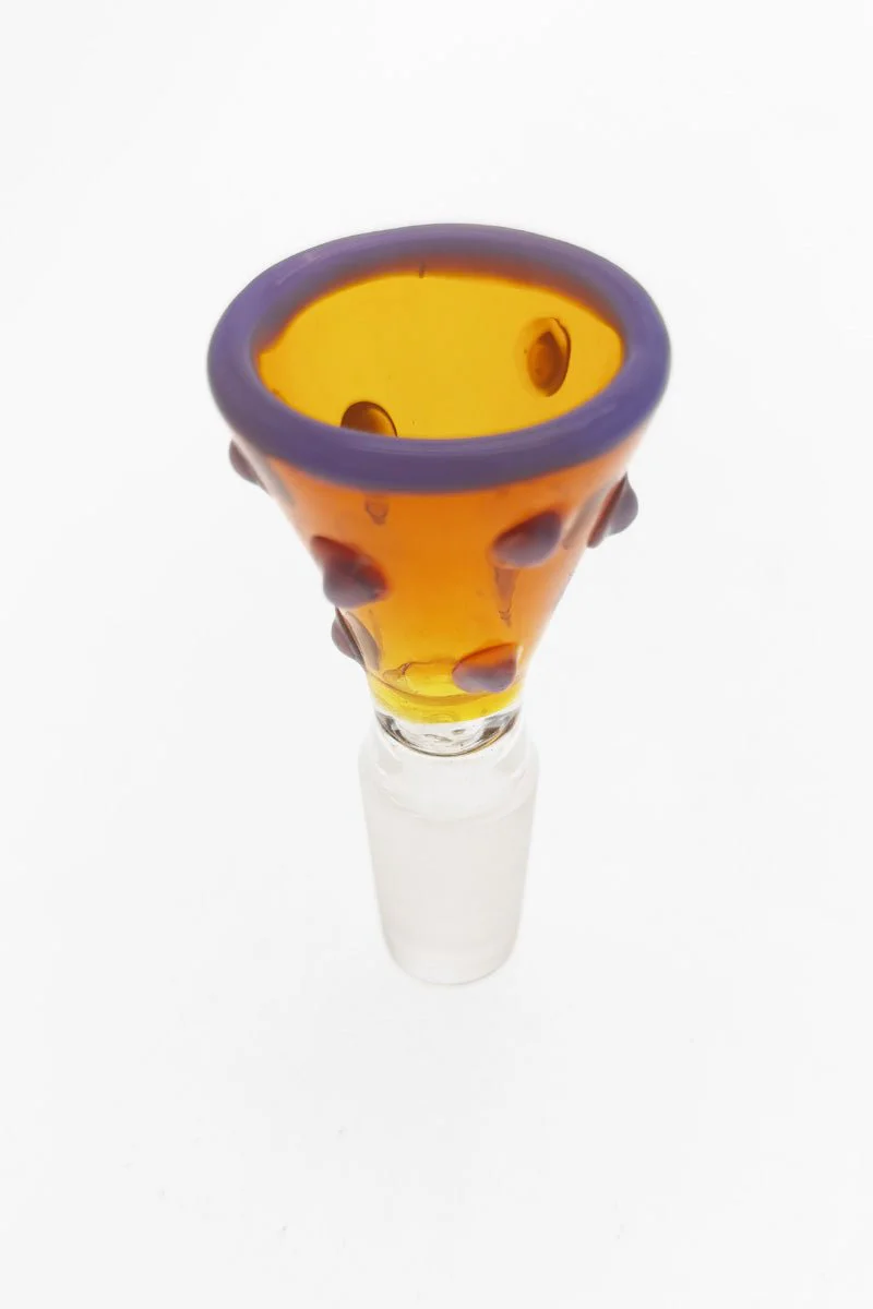 Single Hole Bong Slide Bowl Piece w/ Martini Shape Bowl & Small Nubs - Image 6
