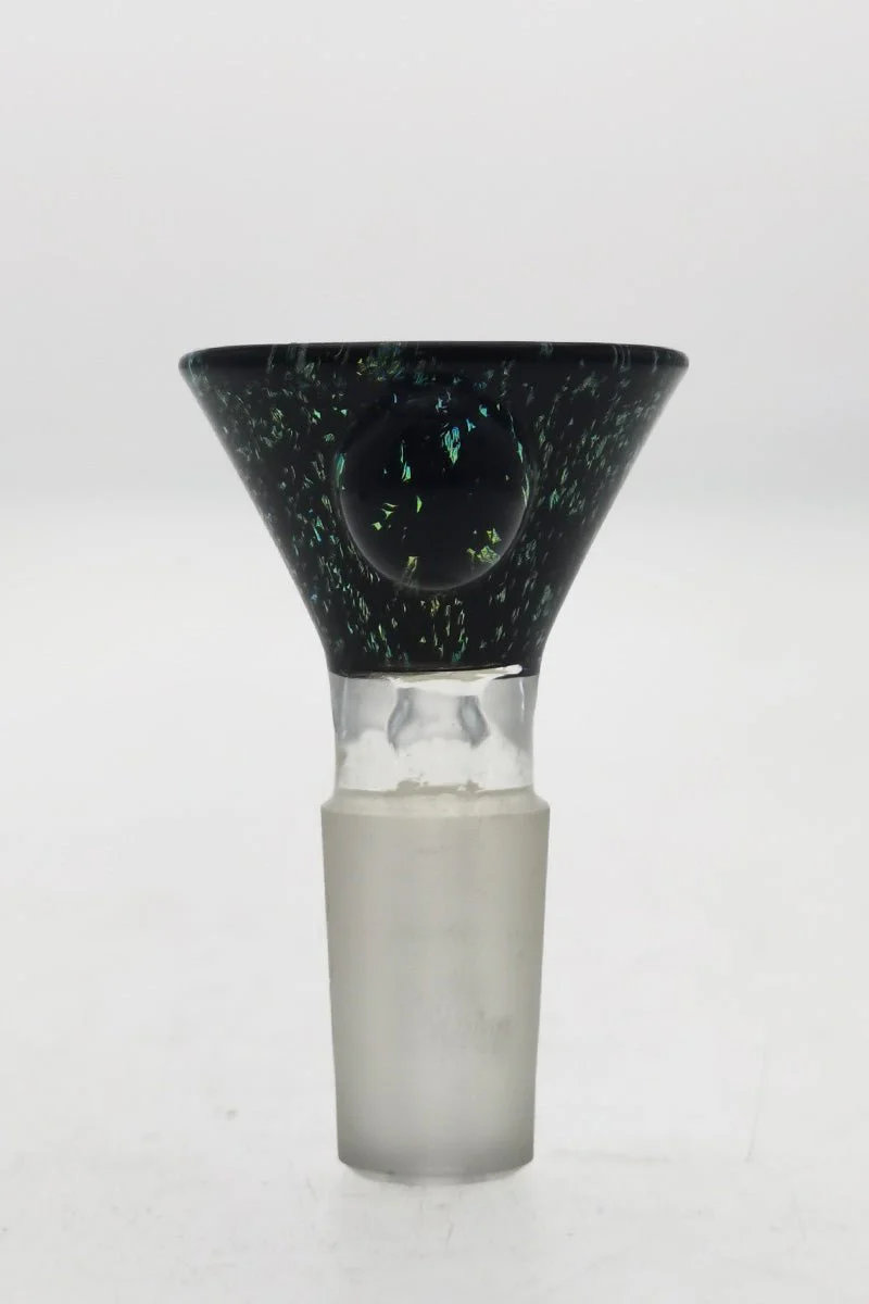 Single Hole Bong Slide Bowl Piece w/ Multi-Marble Handle - Image 13