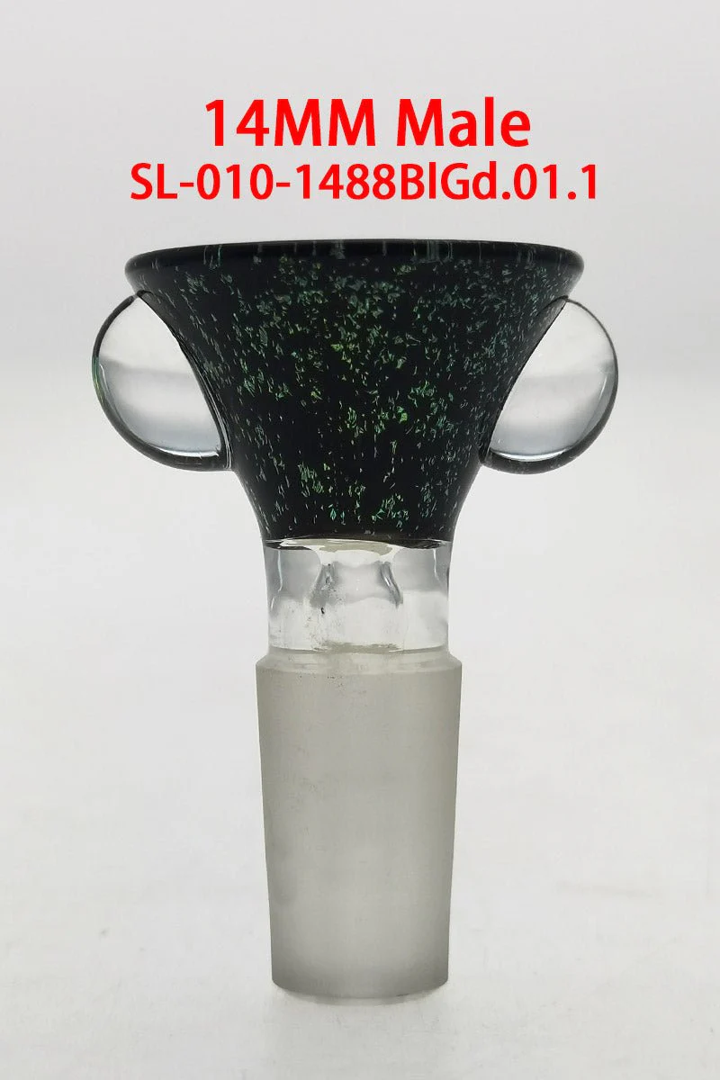 Single Hole Bong Slide Bowl Piece w/ Multi-Marble Handle - Image 16