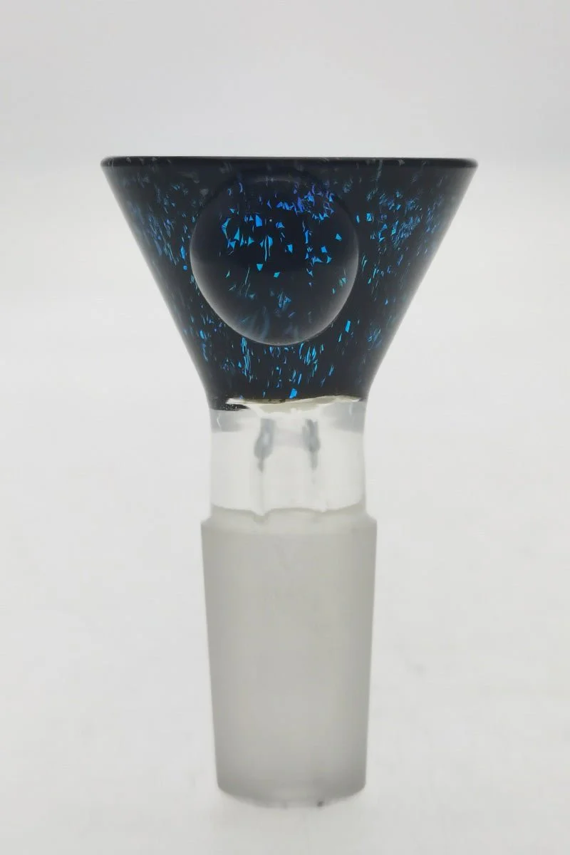 Single Hole Bong Slide Bowl Piece w/ Multi-Marble Handle - Image 23