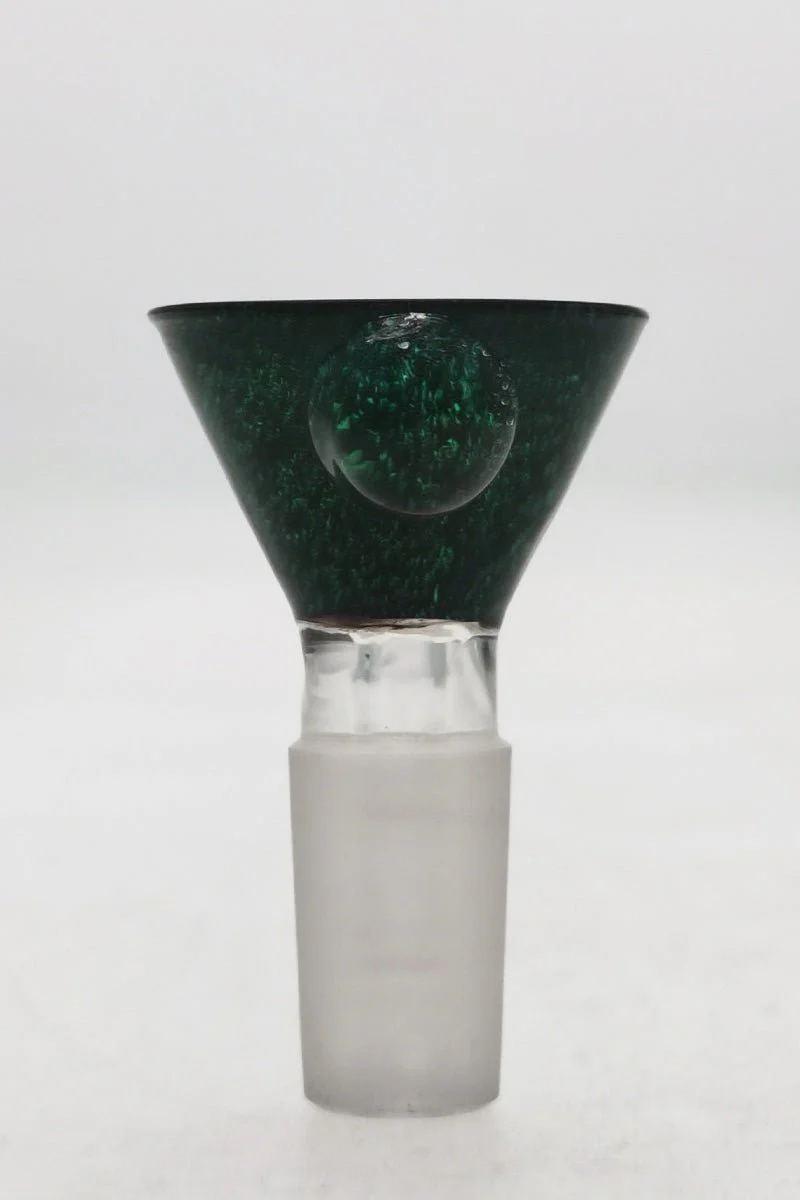 Single Hole Bong Slide Bowl Piece w/ Multi-Marble Handle - Image 34