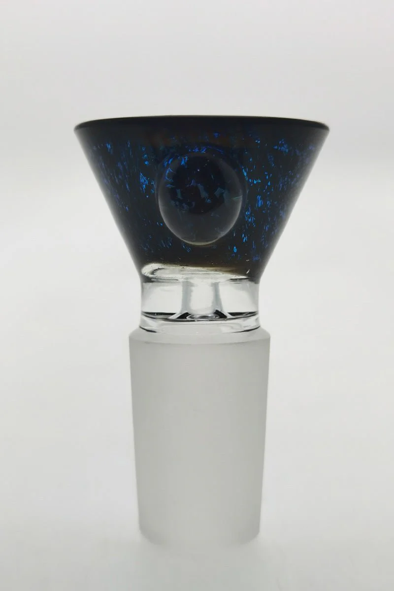 Single Hole Bong Slide Bowl Piece w/ Multi-Marble Handle - Image 57