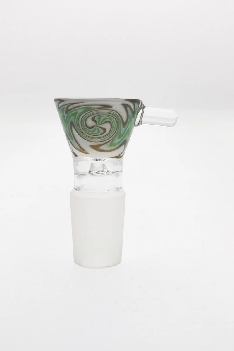 Single Hole Bong Slide Bowl Piece w/ WigWag & Handle - Image 2