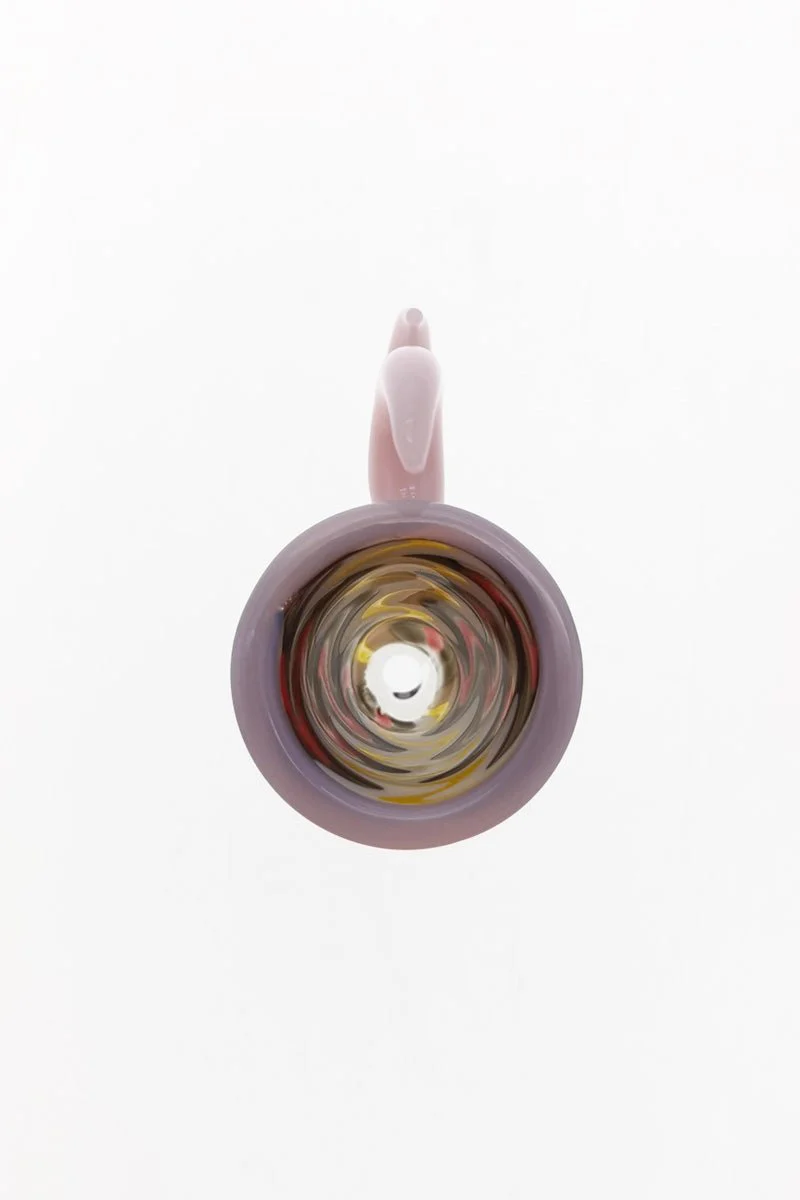 Single Hole Bong Slide Bowl Piece w/ WigWag Martini Shape Bowl & Double Horn Handle - Image 4