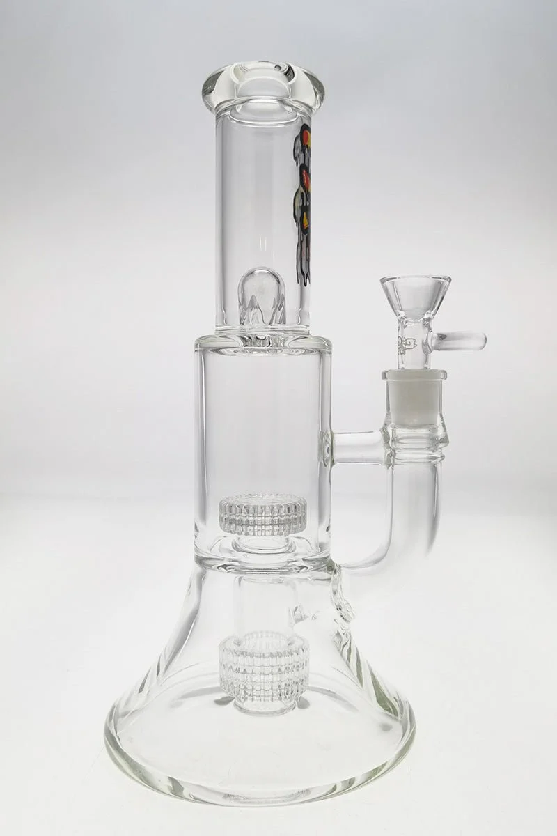 TAG - 10.5" Double Super Slit Matrix Bellow Dab Rig Bong 55x5MM (14MM Female) - Image 3