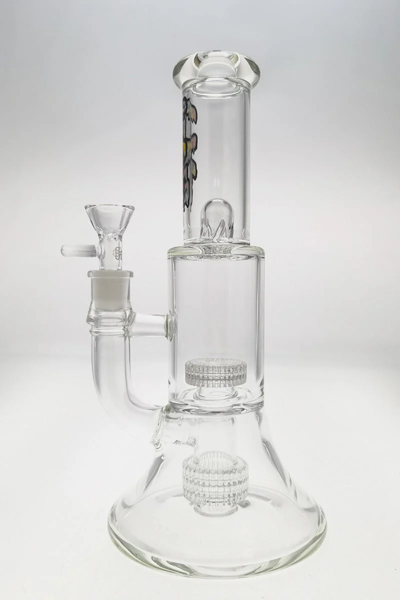 TAG - 10.5" Double Super Slit Matrix Bellow Dab Rig Bong 55x5MM (14MM Female) - Image 4