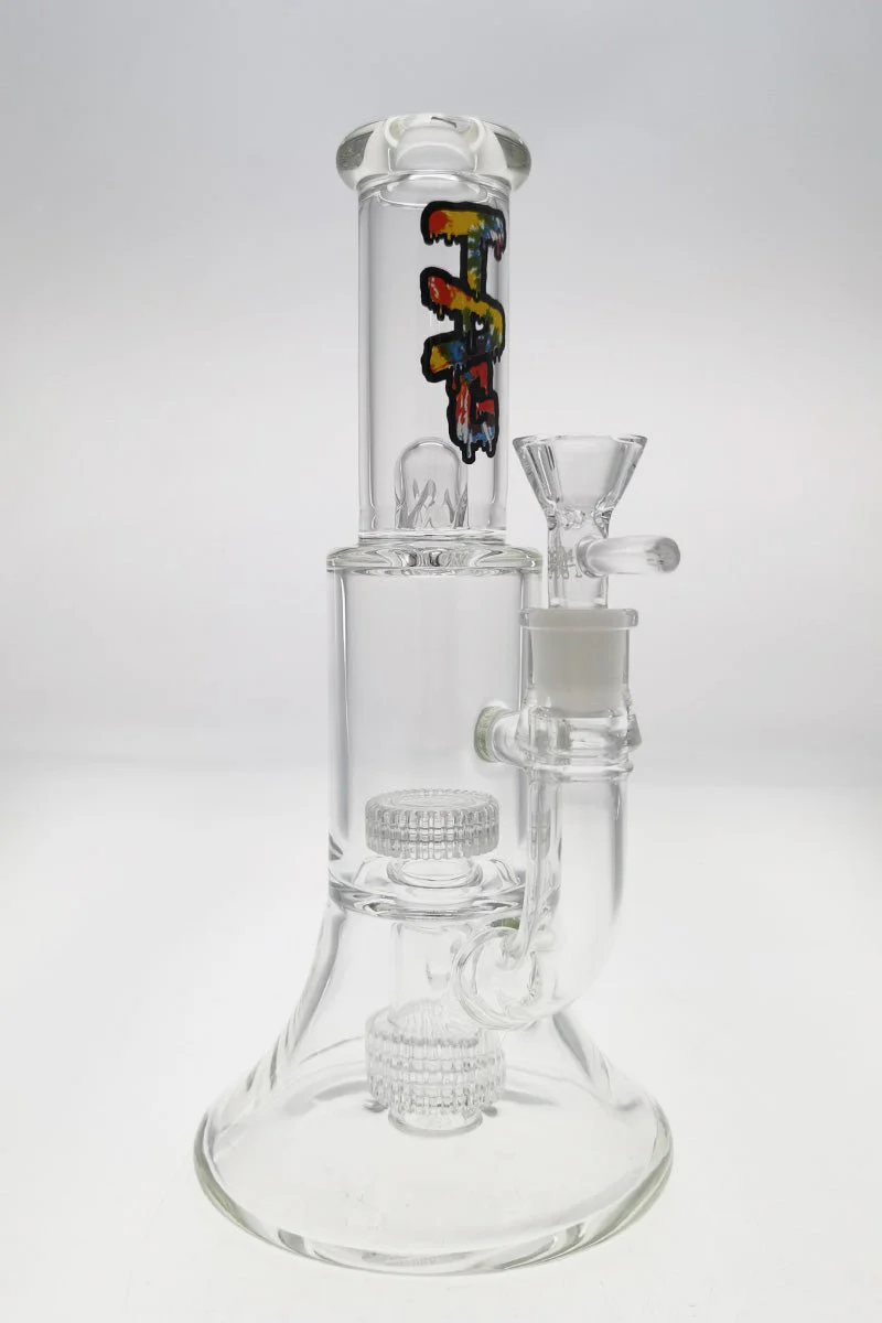TAG - 10.5" Double Super Slit Matrix Bellow Dab Rig Bong 55x5MM (14MM Female) - Image 5