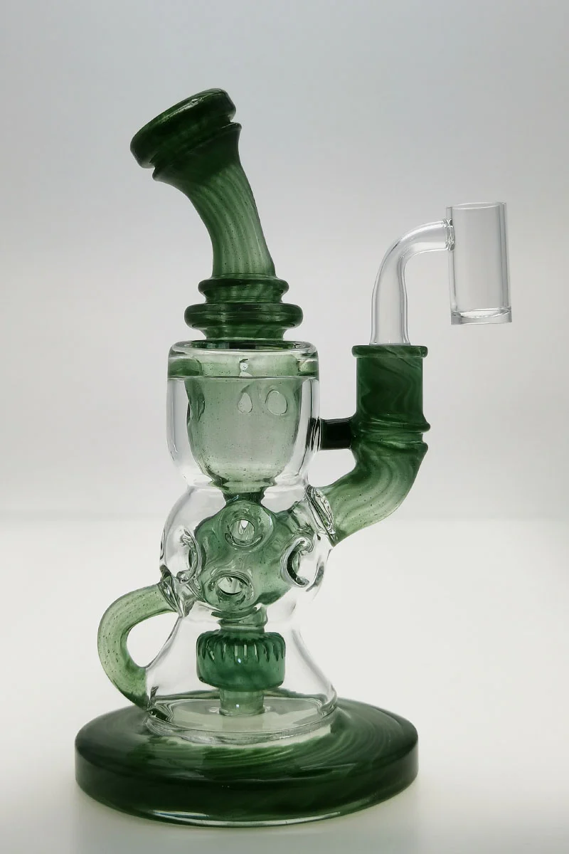 TAG - 8.5" Faberge Egg Klein Incycler (Recycler) Dab Rig w/ Super Slit Puck (14MM Female) - Image 155