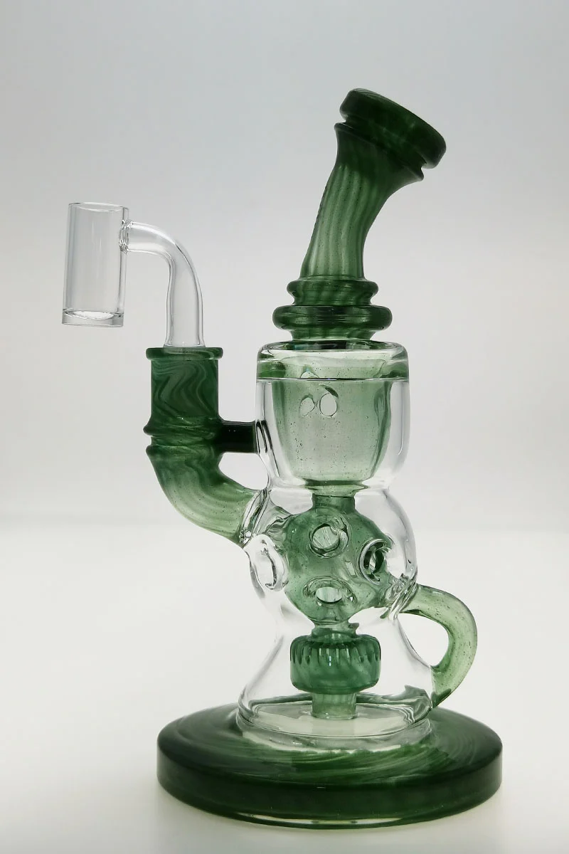 TAG - 8.5" Faberge Egg Klein Incycler (Recycler) Dab Rig w/ Super Slit Puck (14MM Female) - Image 157