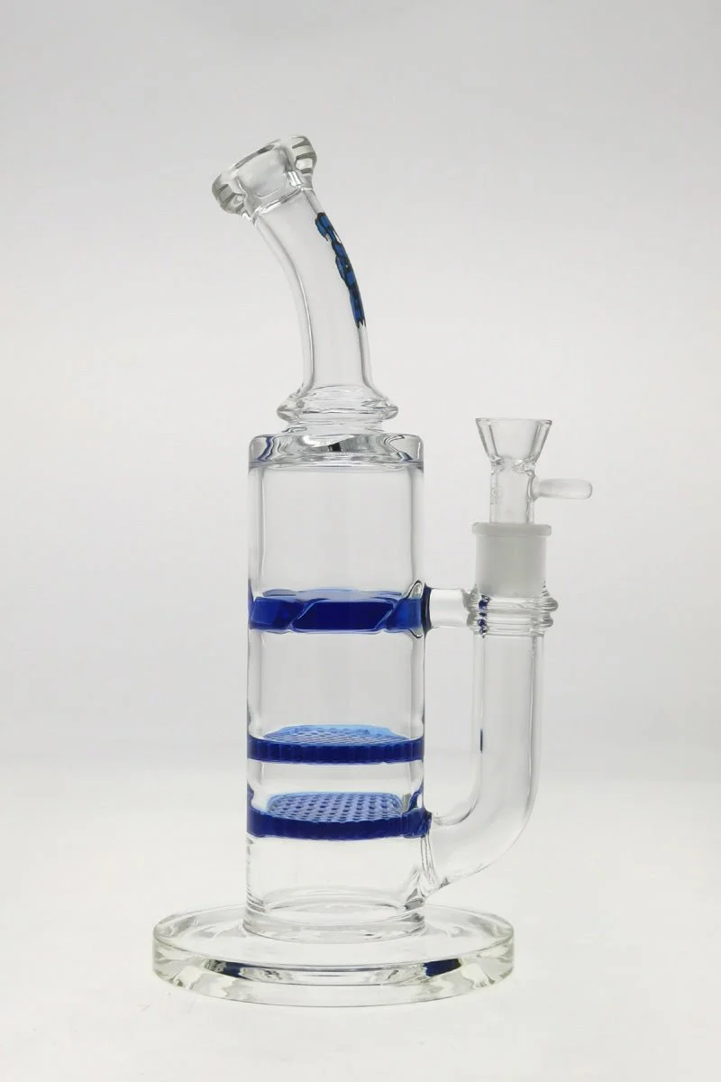 TAG - 12" Bent Neck Double Honeycomb with Spinning Splashguard Bong 65x5MM (18MM Female) - Image 15